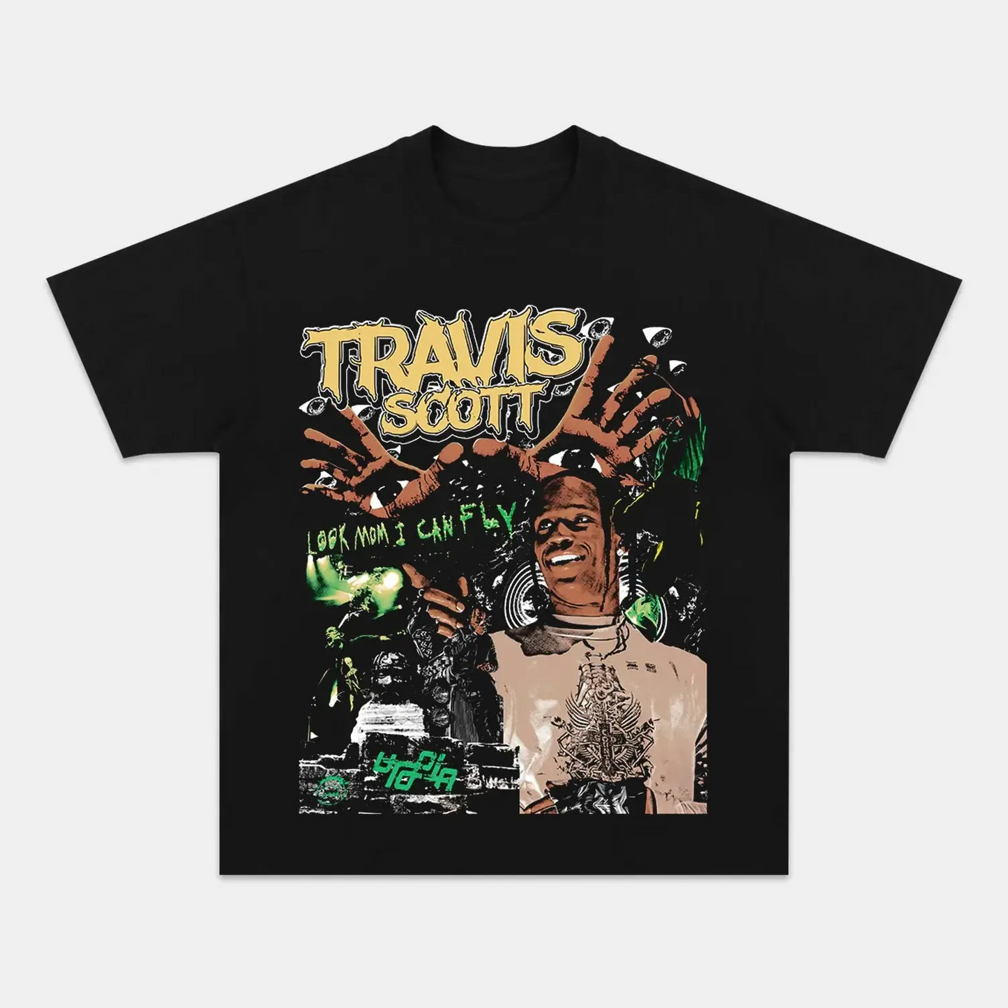 Unisex-Adult Ultra Cotton Washed T-Shirt Graphic  TRAVIS SCOTT V2