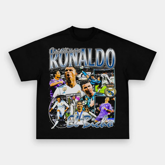 Unisex-Adult Ultra Cotton Washed T-Shirt Graphic  RONALDO REAL MADRID TEE