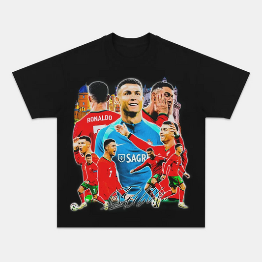 Unisex-Adult Ultra Cotton Washed T-Shirt Graphic  RONALDO PORTUGAL V2 TEE