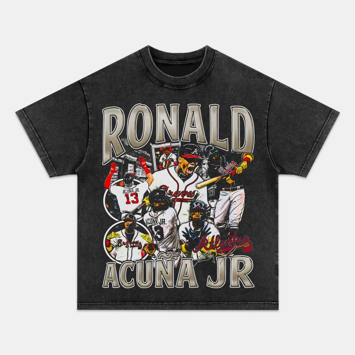 Unisex-Adult Ultra Cotton Washed T-Shirt Graphic  RONALD ACUNA V2 TEE