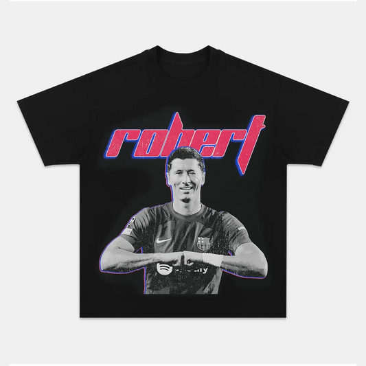 Unisex-Adult Ultra Cotton Washed T-Shirt Graphic  ROBERT LEWANDOWSKI CLASSIC TEE