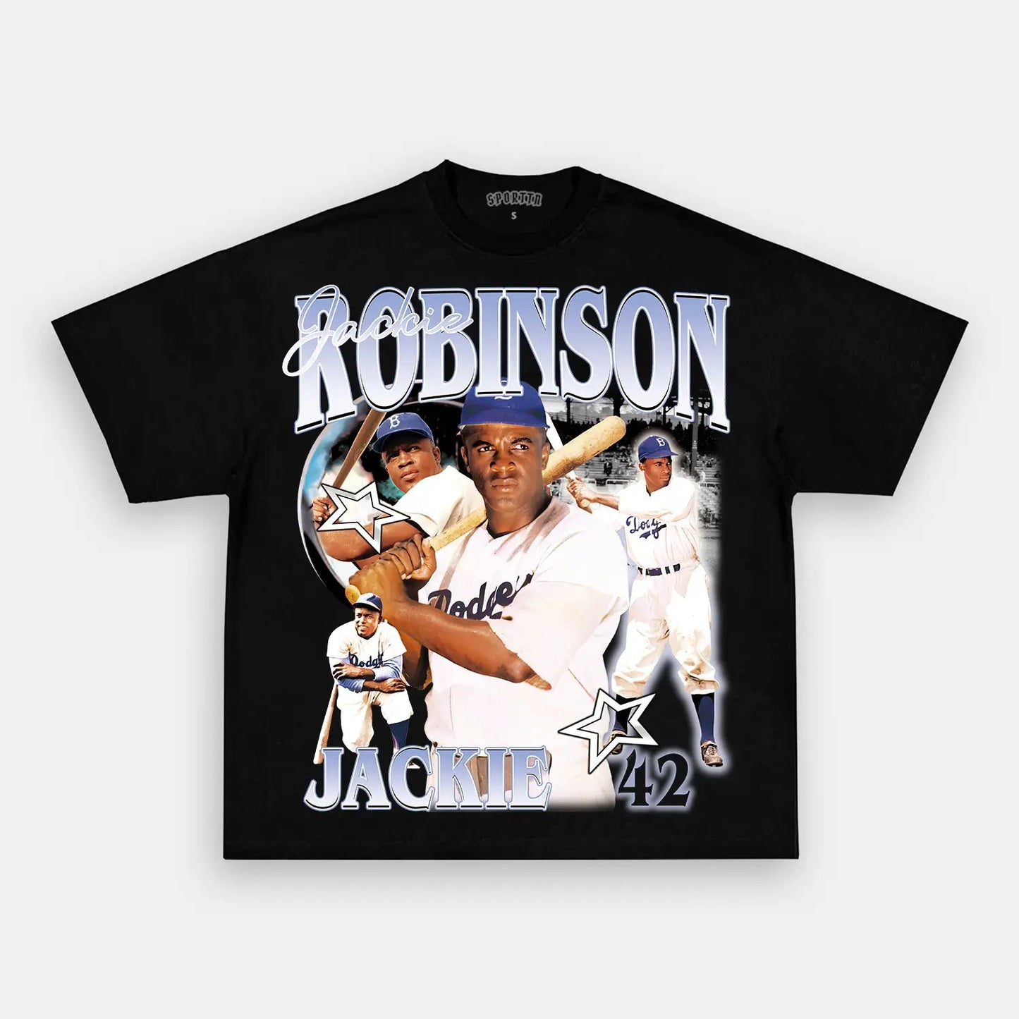 Unisex-Adult Ultra Cotton Washed T-Shirt Graphic  JACKIE ROBINSON TEE