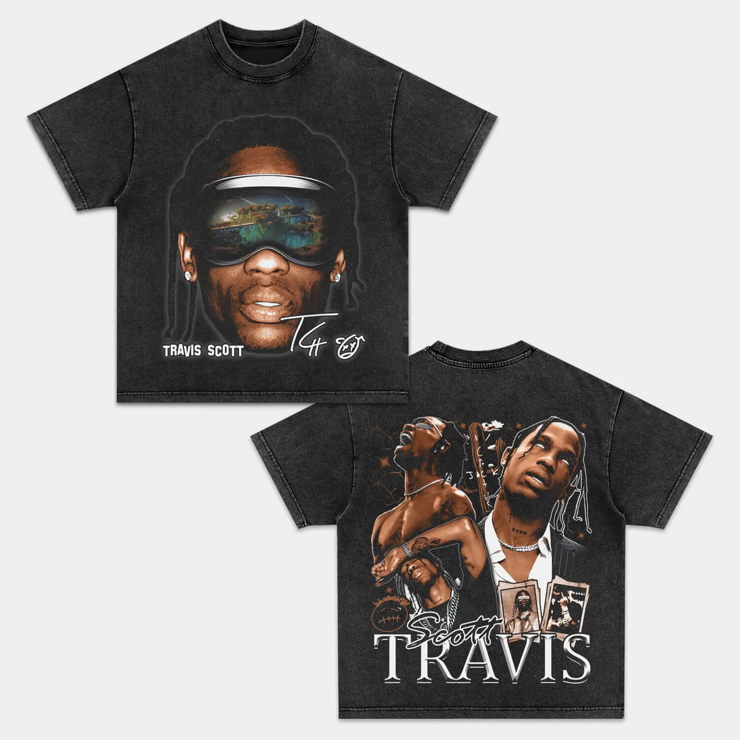 Unisex-Adult Ultra Cotton Washed T-Shirt Graphic  TRAVIS SCOTT TEE