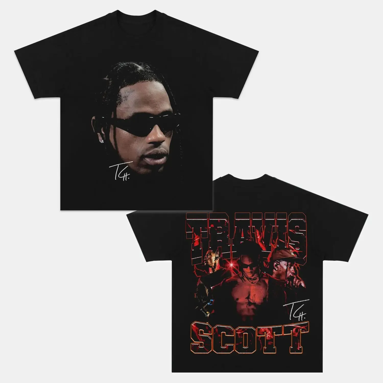 Unisex-Adult Ultra Cotton Washed T-Shirt Graphic  Travis Scott Tee