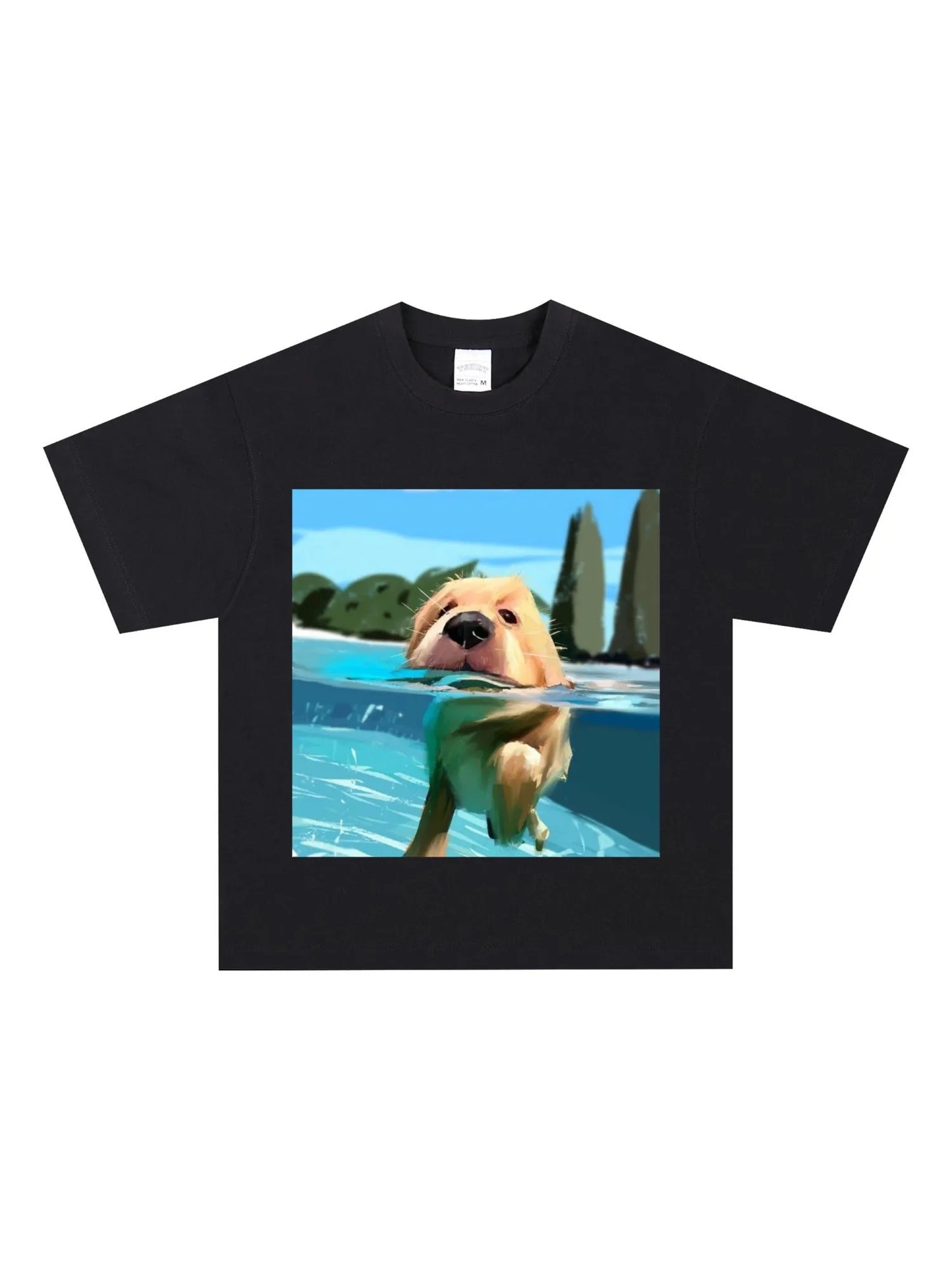 Swimming Dog T-Shirt - GraphThread