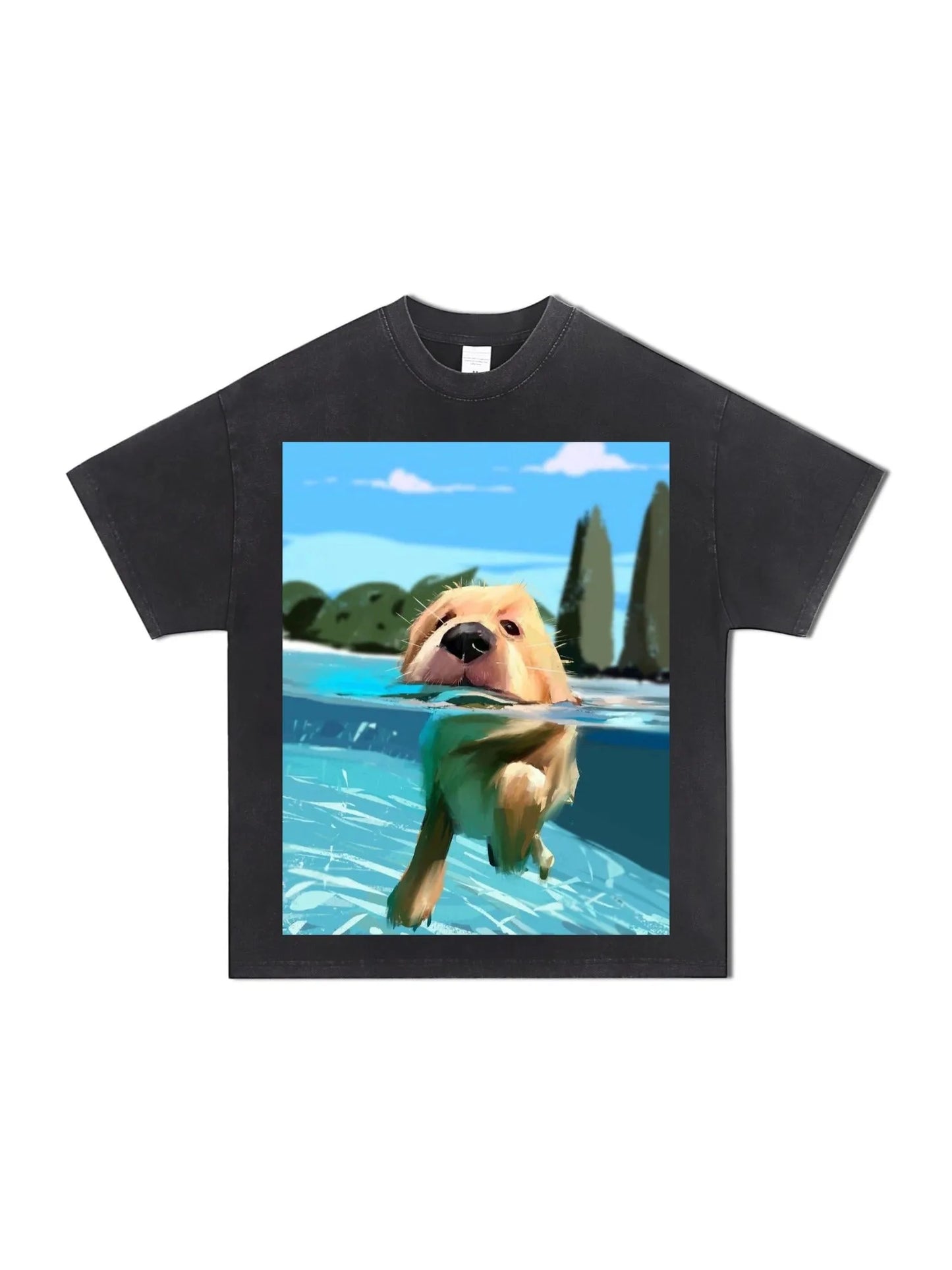 Swimming Dog T-Shirt - GraphThread