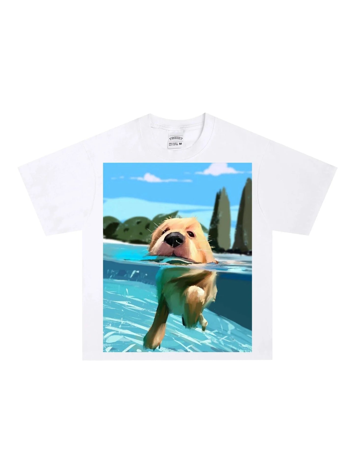 Swimming Dog T-Shirt - GraphThread