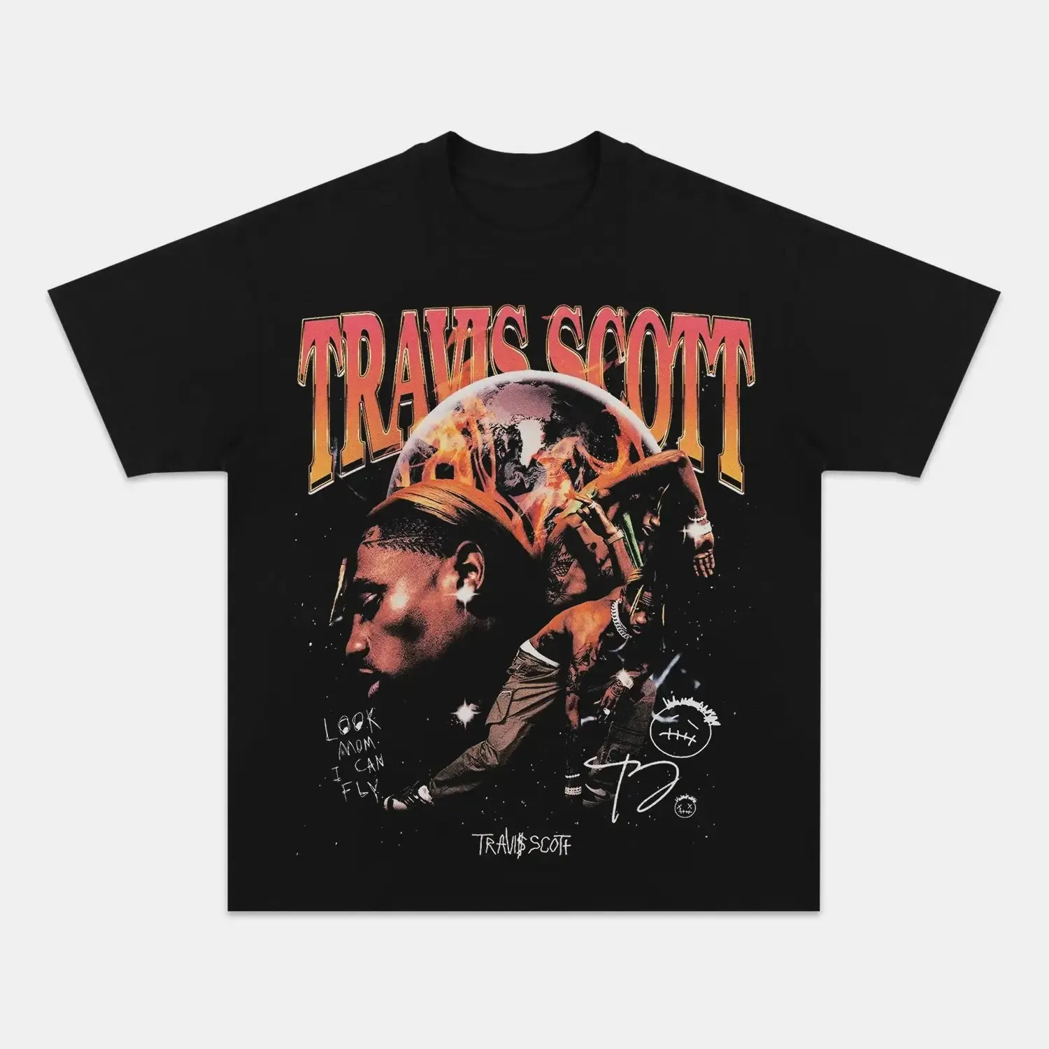 Unisex-Adult Ultra Cotton Washed T-Shirt Graphic  TRAVIS SCOTT TEE