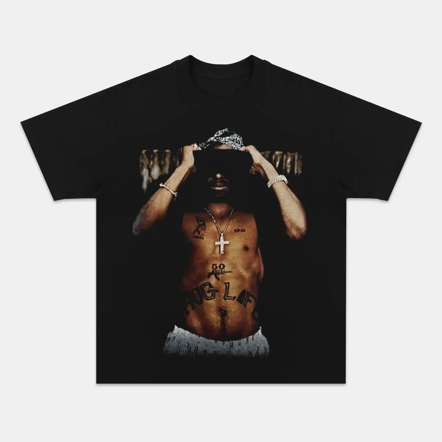 Unisex-Adult Ultra Cotton Washed T-Shirt Graphic  TUPAC SHAKUR TEE