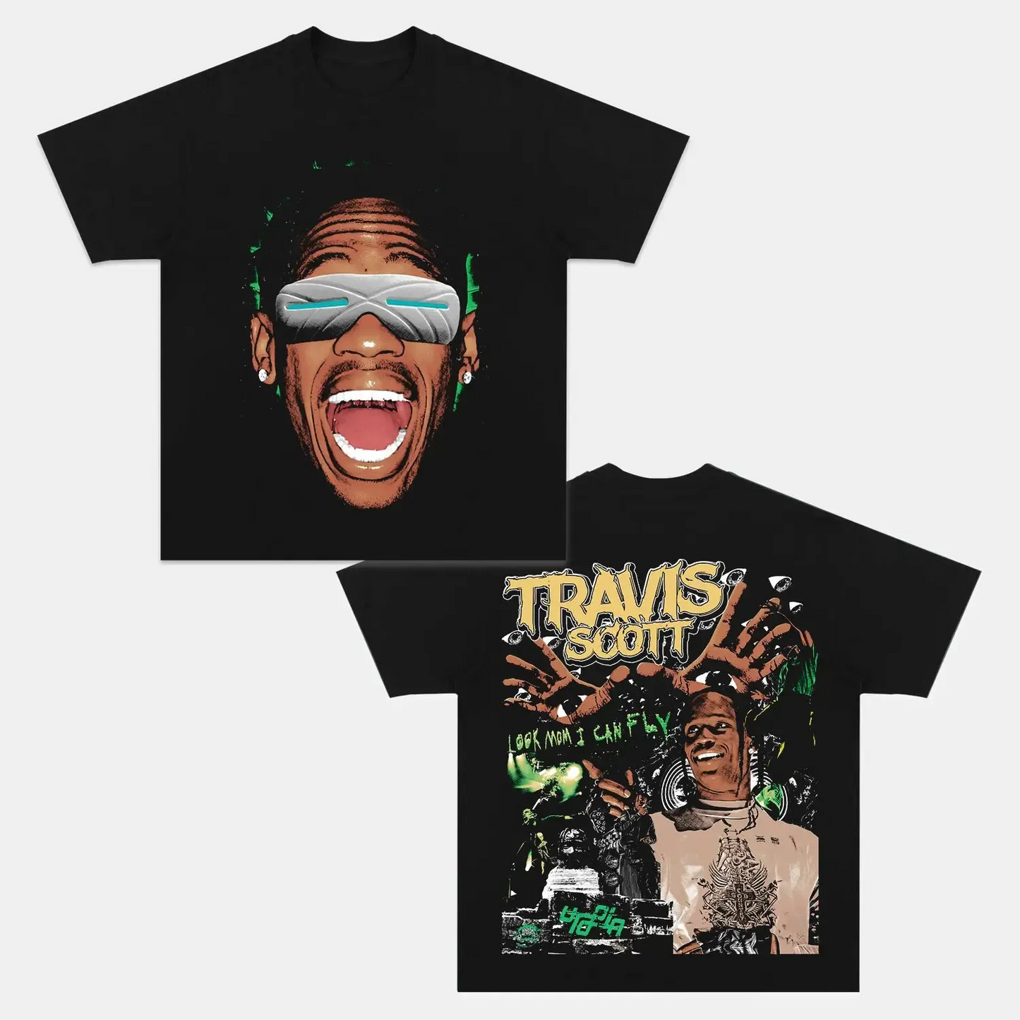 Unisex-Adult Ultra Cotton Washed T-Shirt Graphic  TRAVIS SCOTT