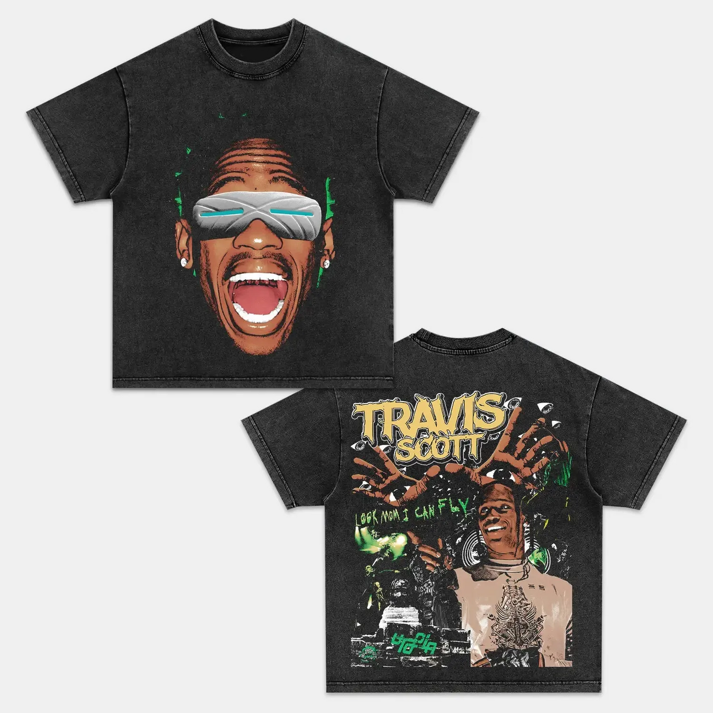 Unisex-Adult Ultra Cotton Washed T-Shirt Graphic  TRAVIS SCOTT