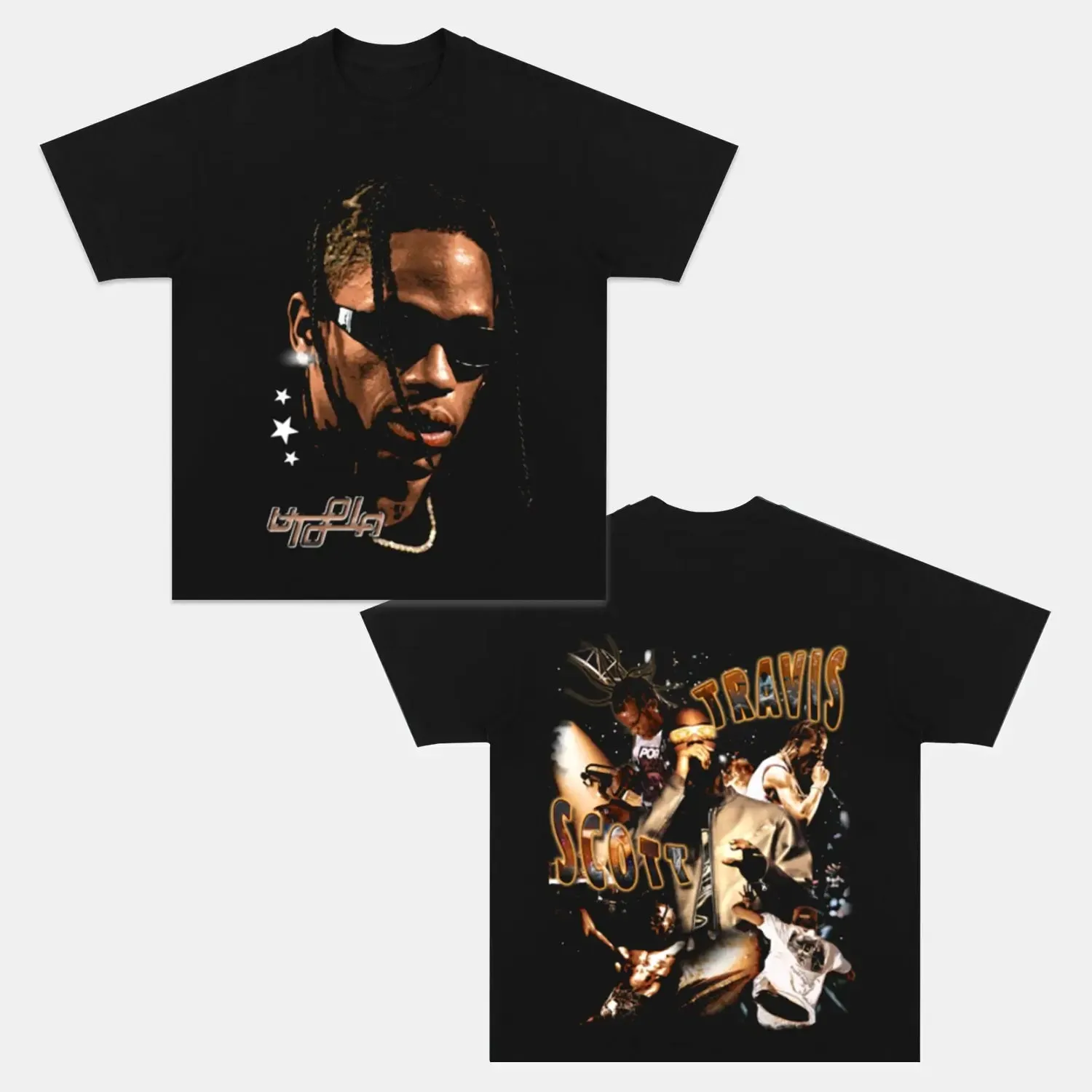 Unisex-Adult Ultra Cotton Washed T-Shirt Graphic  TRAVIS SCOTT