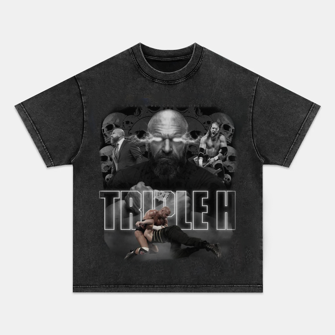 Unisex-Adult Ultra Cotton Washed T-Shirt Graphic TRIPLE H 2024 TEE