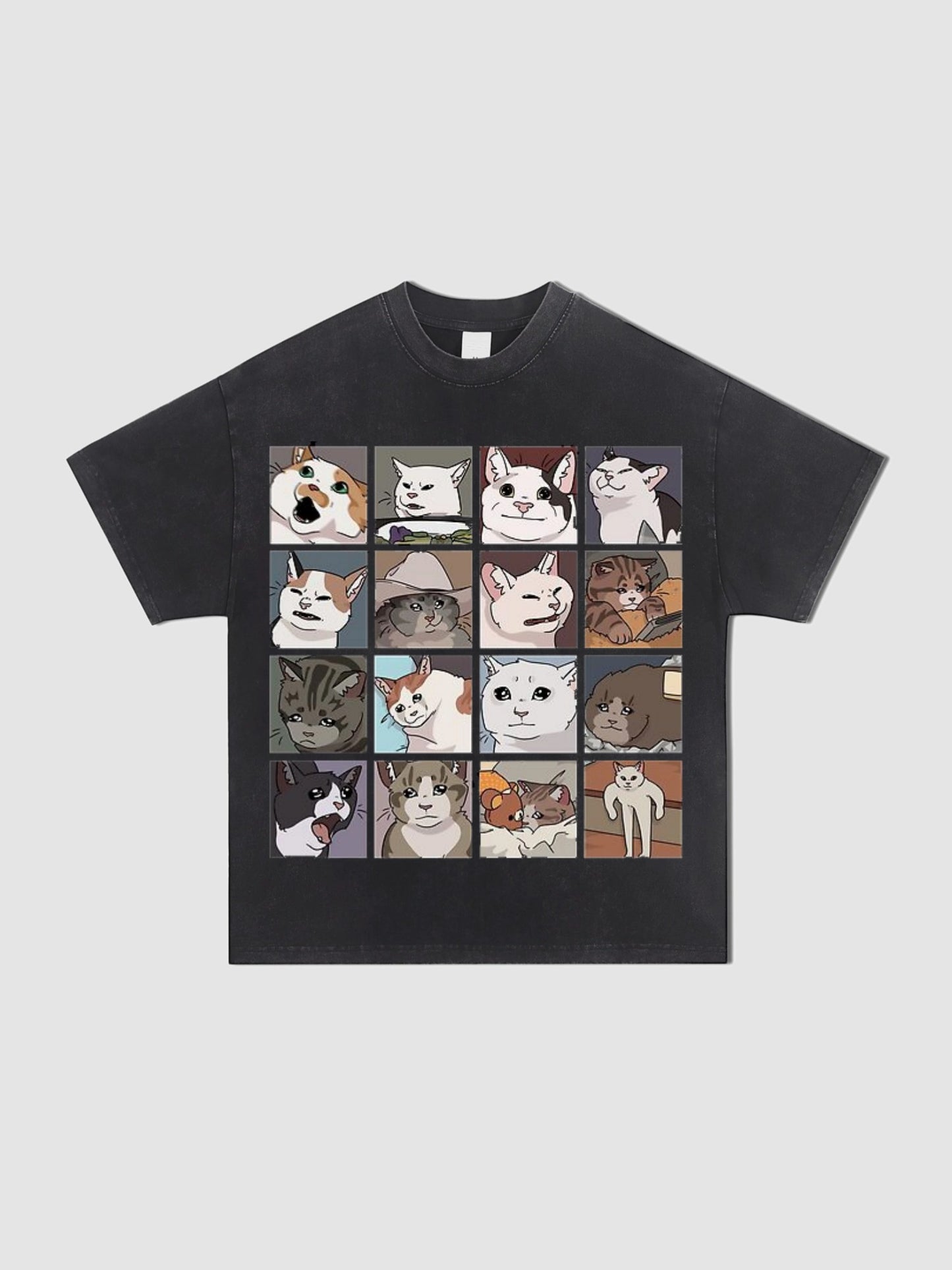 Cat Print Graphic T Shirt