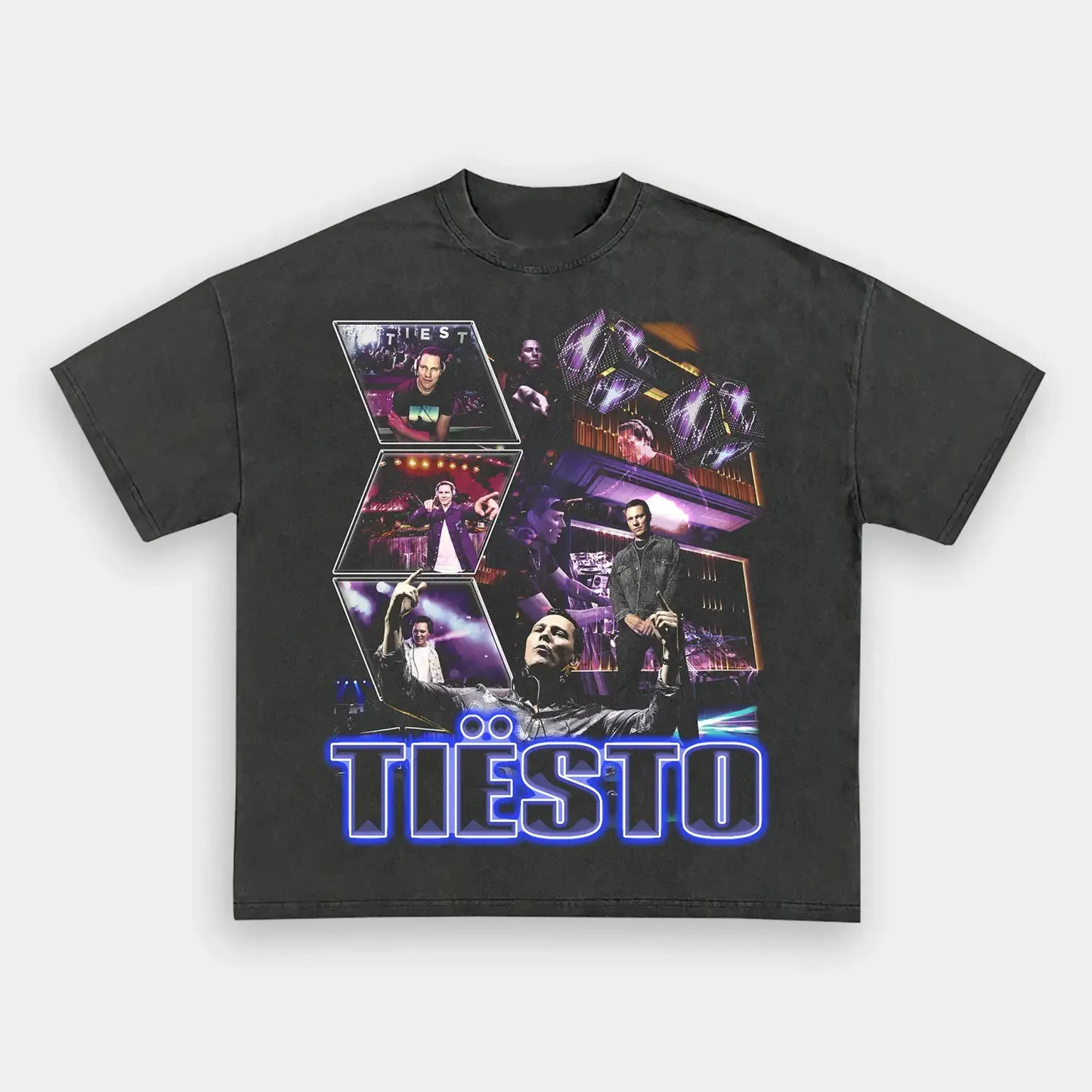 Unisex-Adult Ultra Cotton Washed T-Shirt Graphic  TIESTO TEE