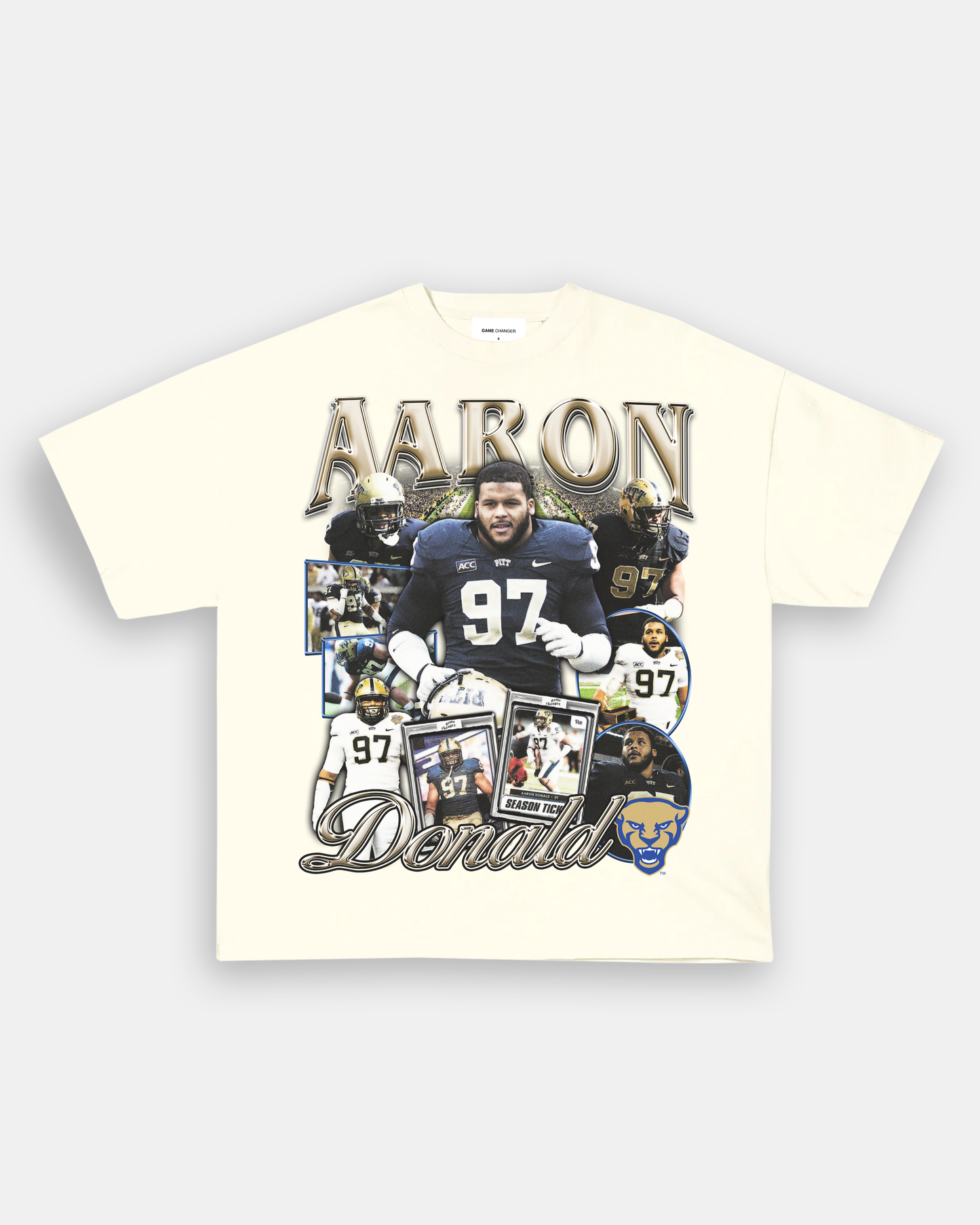 Unisex-Adult Ultra Cotton Washed T-Shirt Graphic AARON DONALD - PITT TEE