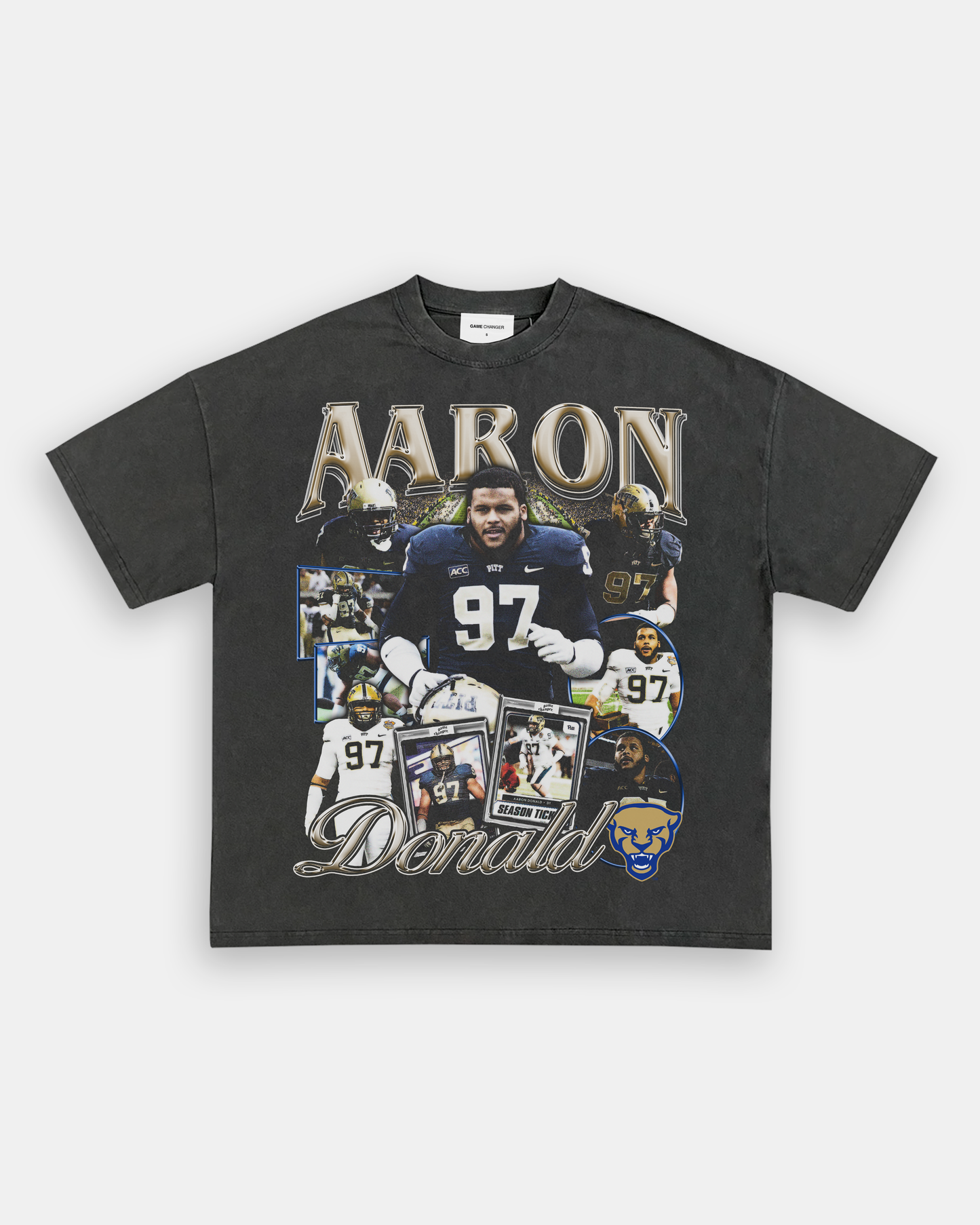 Unisex-Adult Ultra Cotton Washed T-Shirt Graphic AARON DONALD - PITT TEE