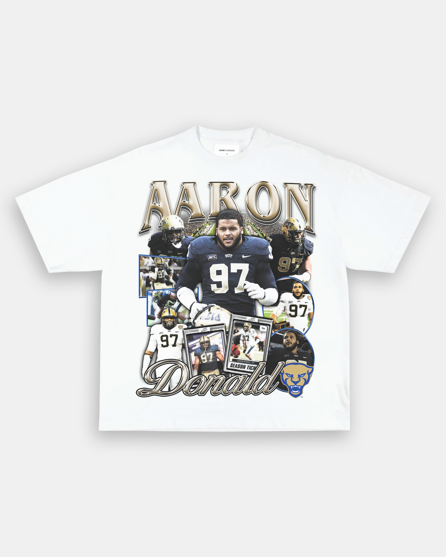 Unisex-Adult Ultra Cotton Washed T-Shirt Graphic AARON DONALD - PITT TEE