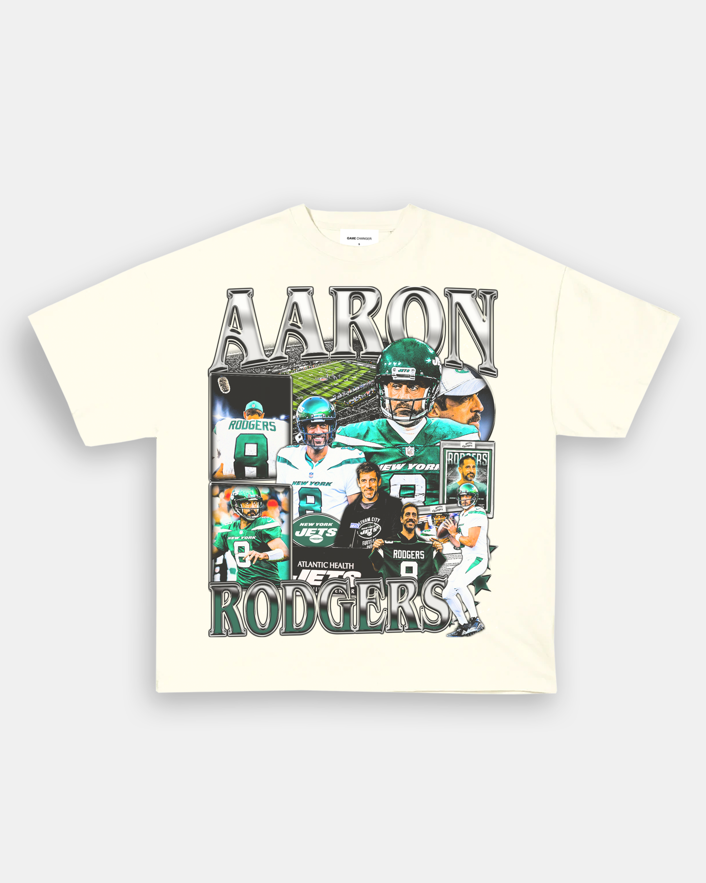 Unisex-Adult Ultra Cotton Washed T-Shirt Graphic AARON RODGERS - JETS TEE