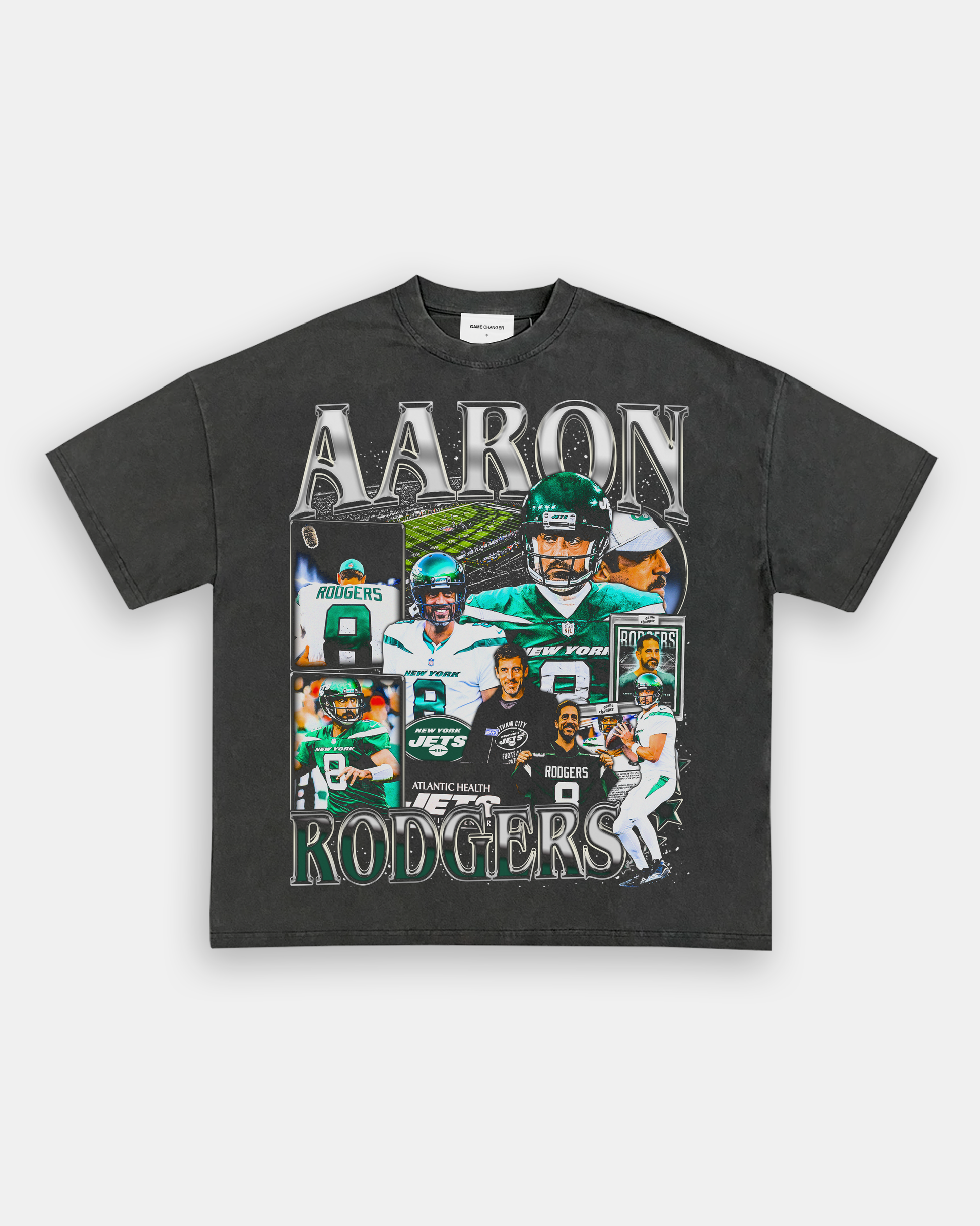 Unisex-Adult Ultra Cotton Washed T-Shirt Graphic AARON RODGERS - JETS TEE