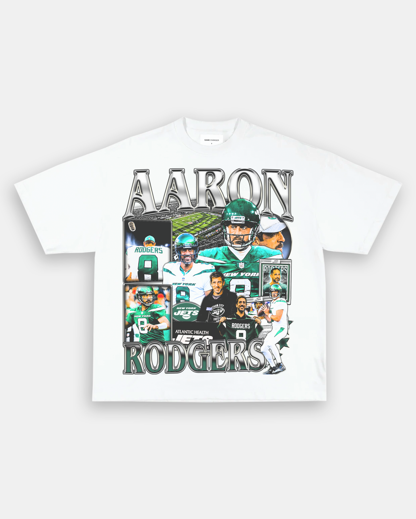 Unisex-Adult Ultra Cotton Washed T-Shirt Graphic AARON RODGERS - JETS TEE