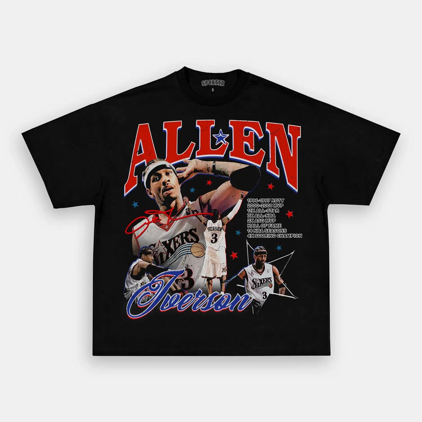 Unisex-Adult Ultra Cotton Washed T-Shirt Graphic  ALLEN IVERSON 2 TEE