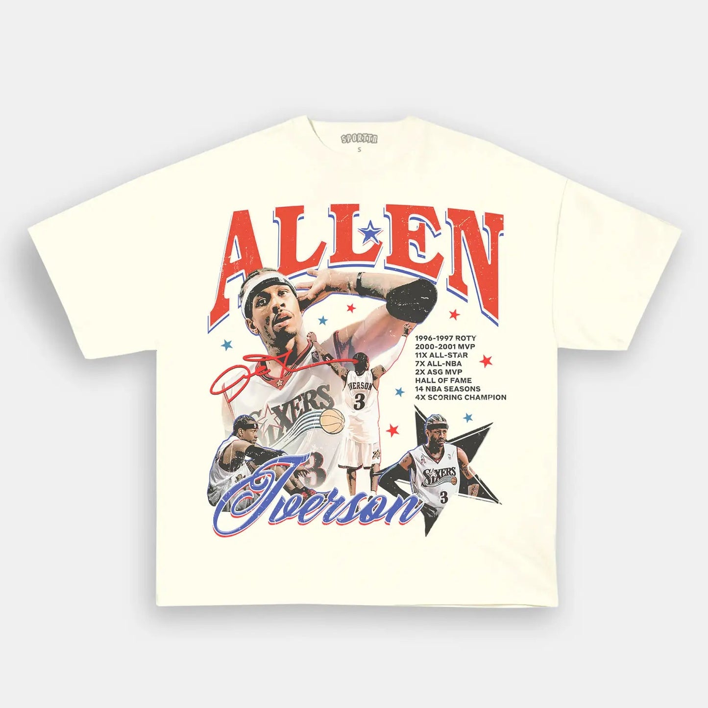 Unisex-Adult Ultra Cotton Washed T-Shirt Graphic  ALLEN IVERSON 2 TEE