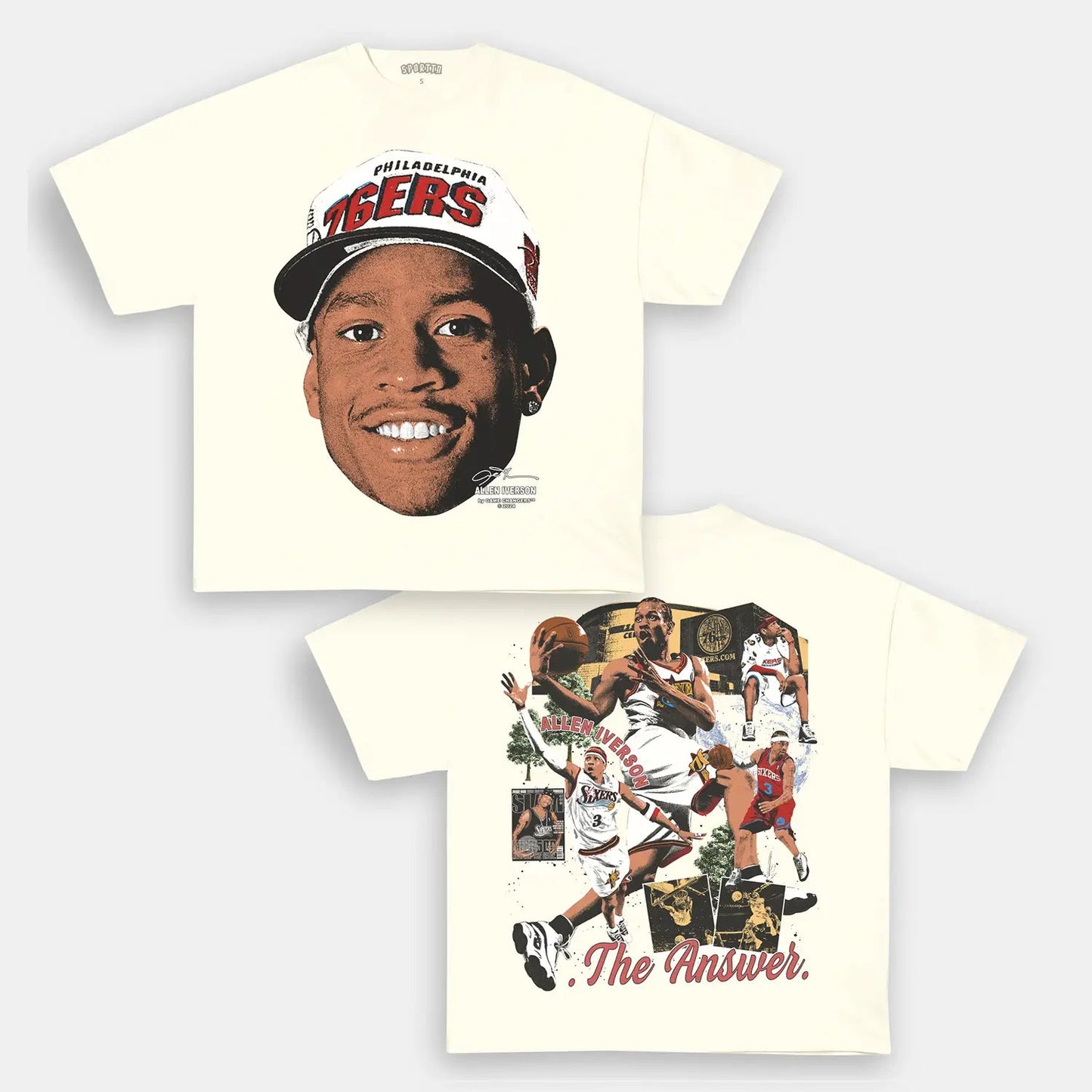 Unisex-Adult Ultra Cotton Washed T-Shirt Graphic ALLEN IVERSON V4 TEE