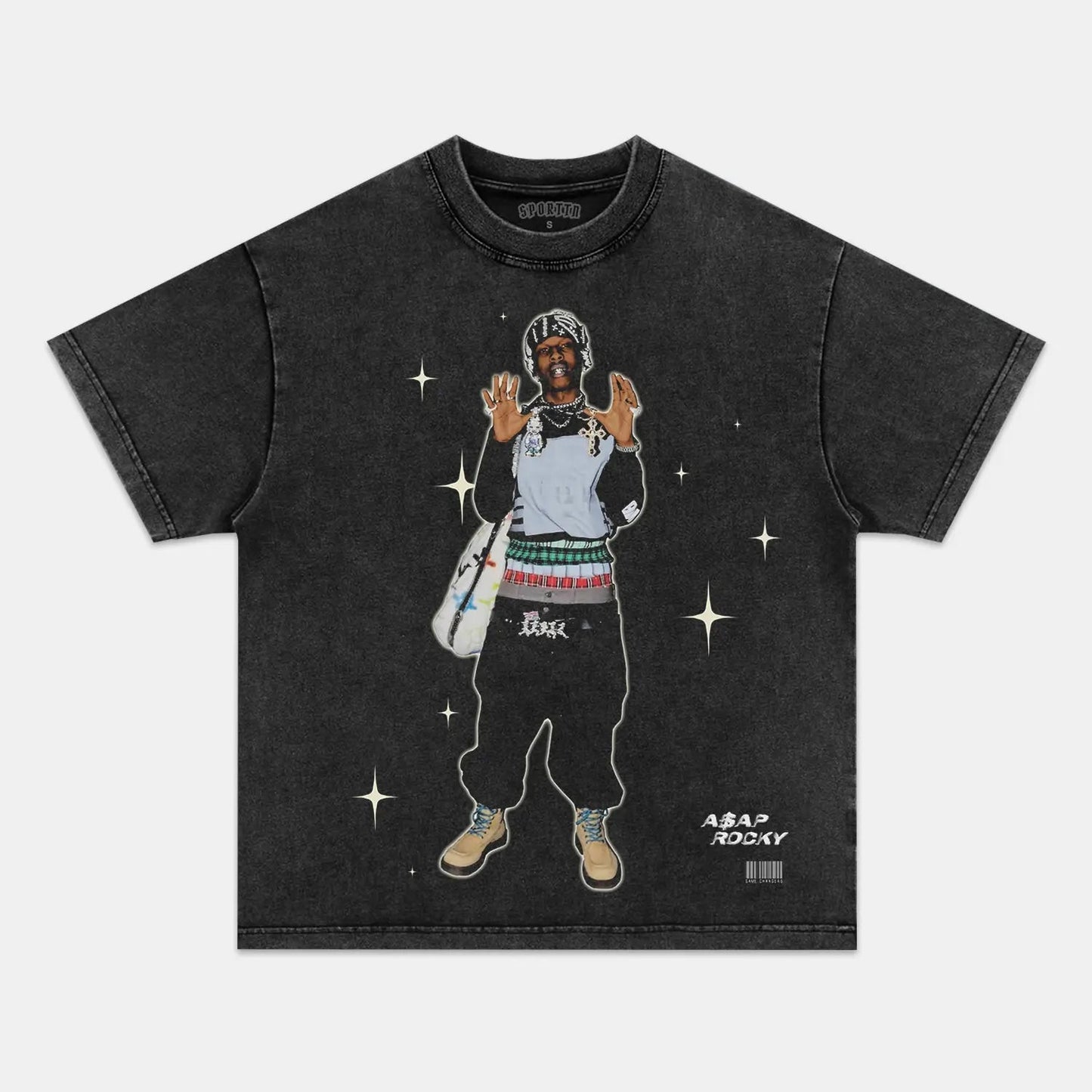 Unisex-Adult Ultra Cotton Washed T-Shirt Graphic ASAP ROCKY V2 TEE