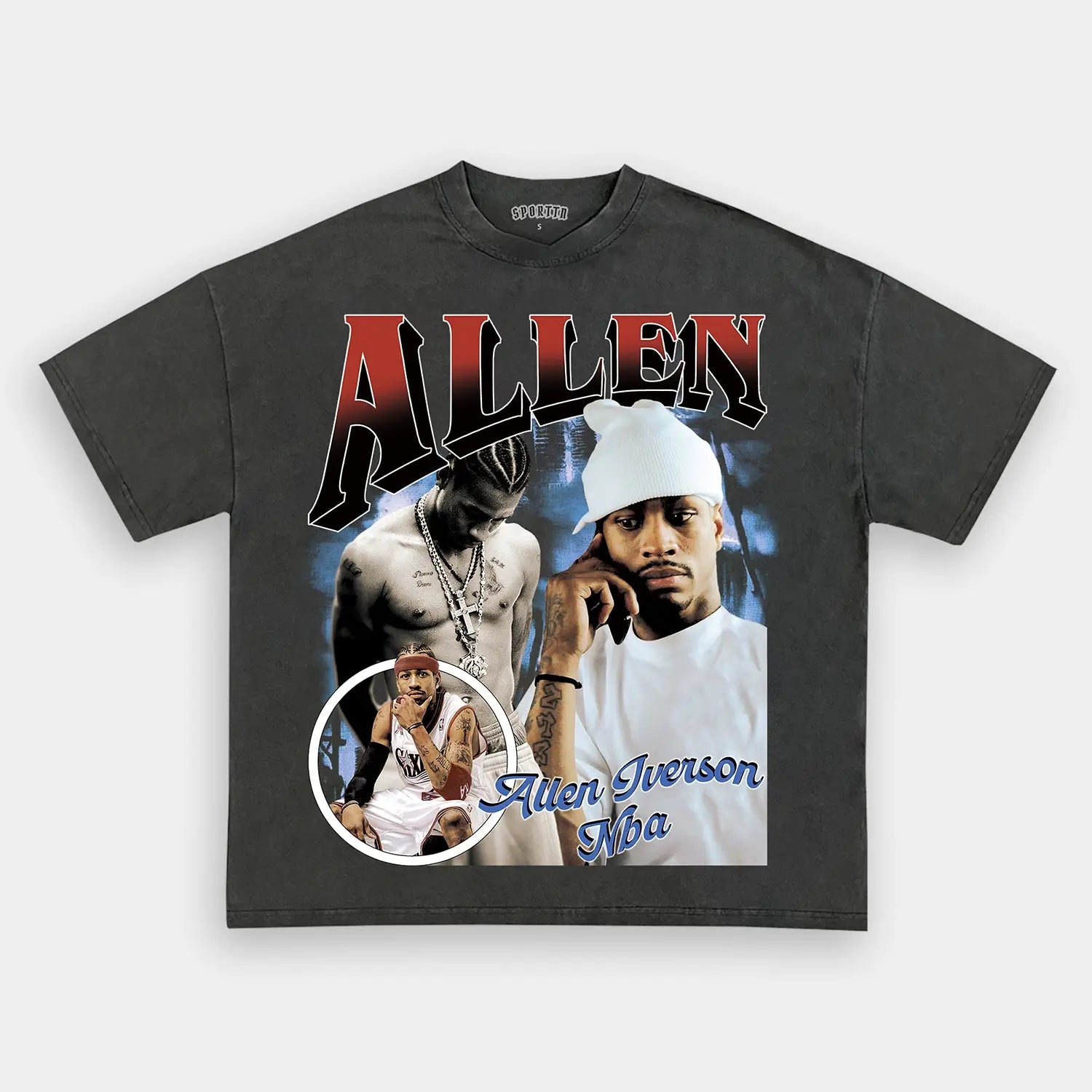 Unisex-Adult Ultra Cotton Washed T-Shirt Graphic Allen Iverson Tee