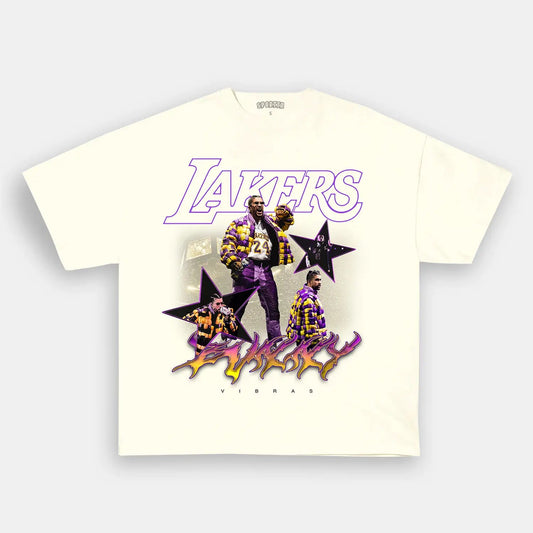 Unisex-Adult Ultra Cotton Washed T-Shirt Graphic  BAD BUNNY x LAKERS VINTAGE TEE