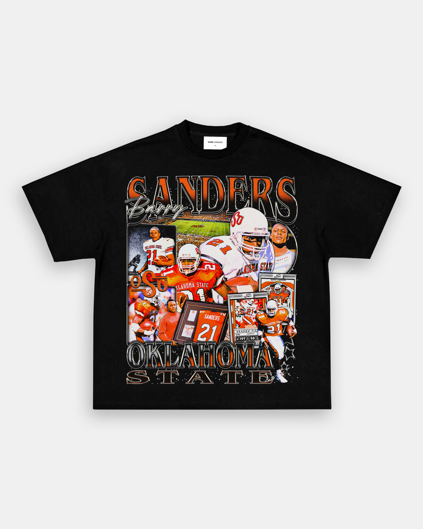 Unisex-Adult Ultra Cotton Washed T-Shirt Graphic BARRY SANDERS - OSU TEE