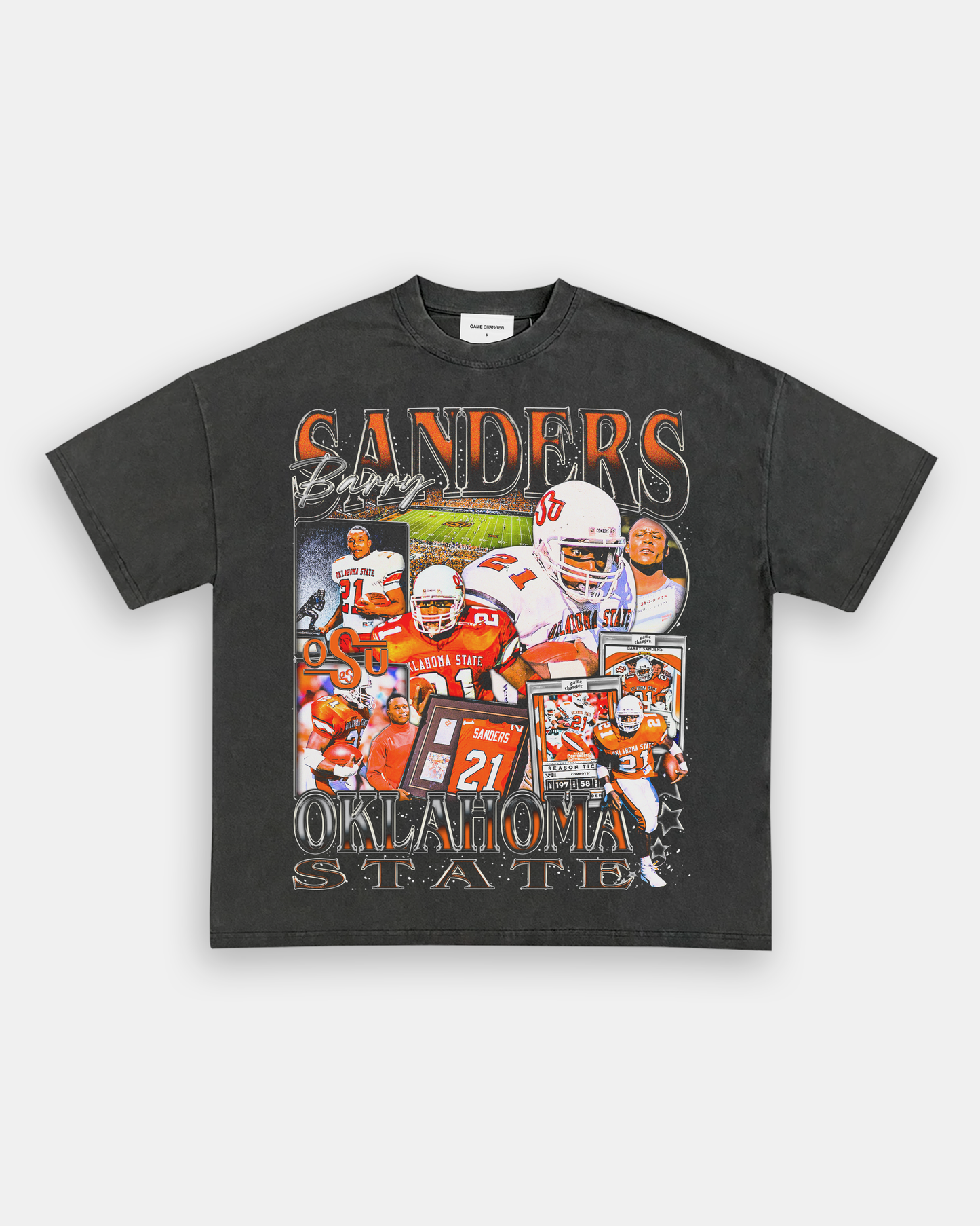 Unisex-Adult Ultra Cotton Washed T-Shirt Graphic BARRY SANDERS - OSU TEE