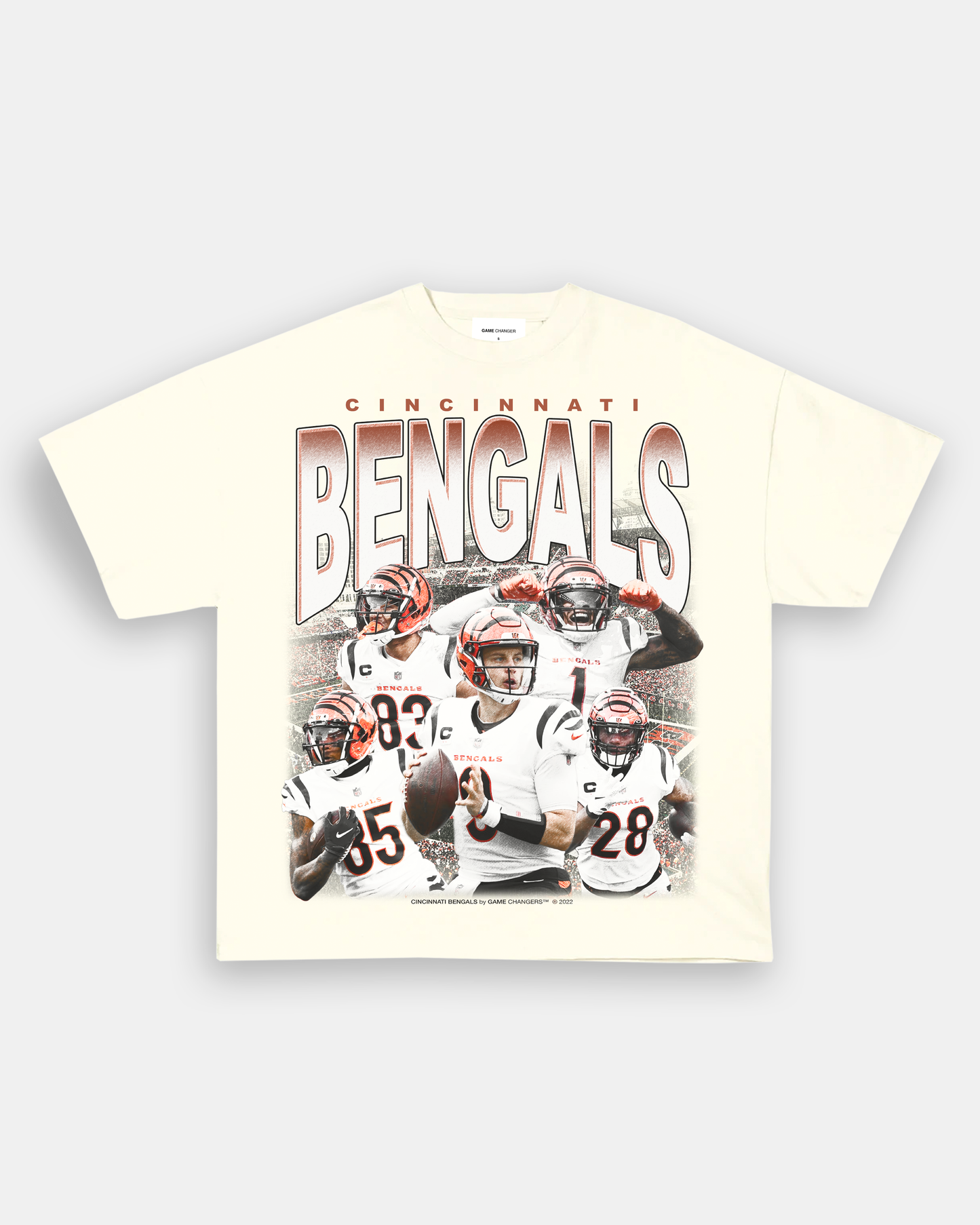 Unisex-Adult Ultra Cotton Washed T-Shirt Graphic BENGALS TEE