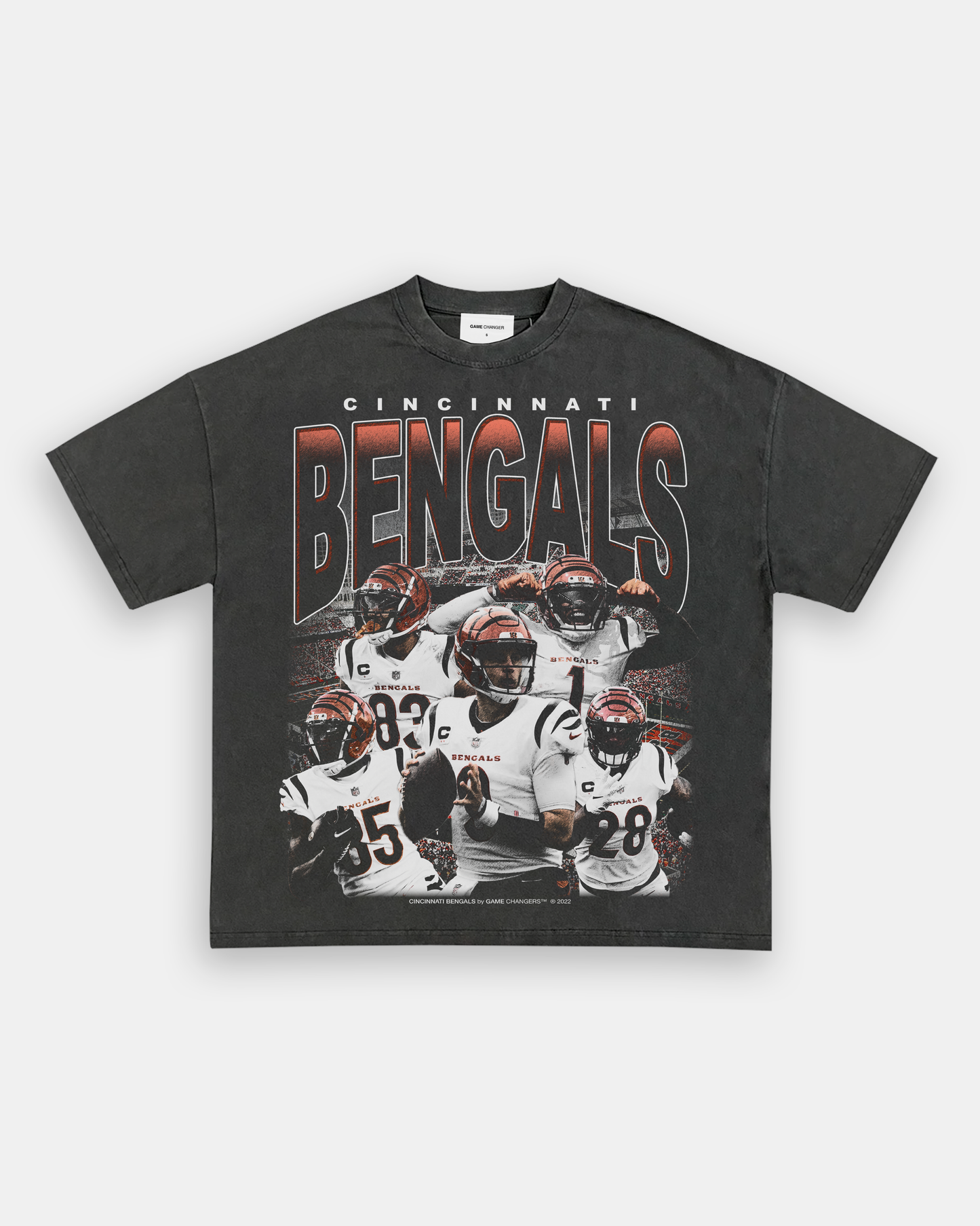 Unisex-Adult Ultra Cotton Washed T-Shirt Graphic BENGALS TEE