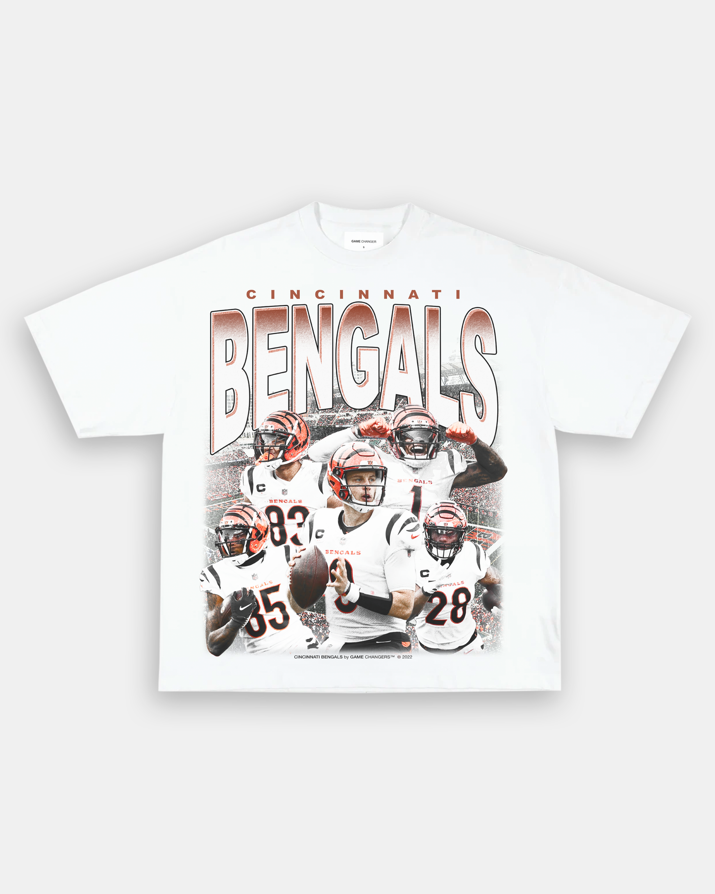 Unisex-Adult Ultra Cotton Washed T-Shirt Graphic BENGALS TEE