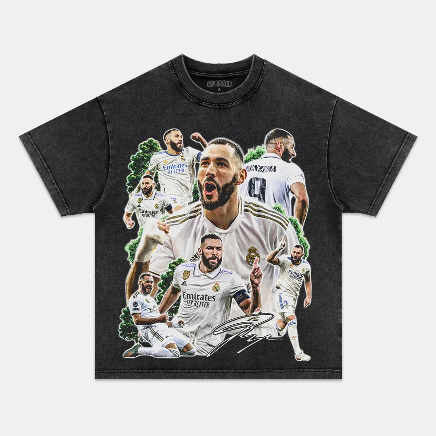 Unisex-Adult Ultra Cotton Washed T-Shirt Graphic  BENZEMA V2 TEE