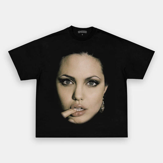 Unisex-Adult Ultra Cotton Washed T-Shirt Graphic  BIG_FACE_ANGELINA_TEE