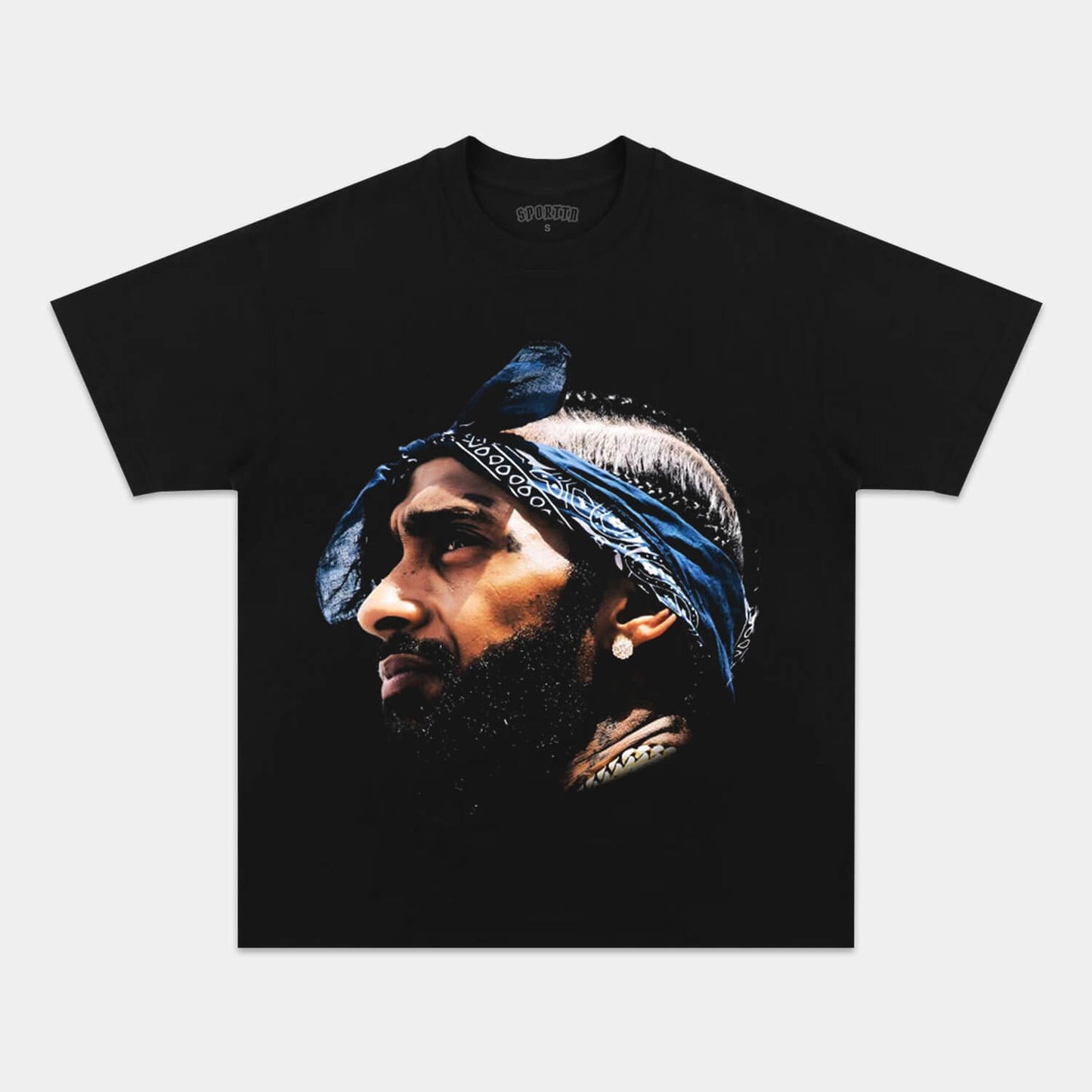 Unisex-Adult Ultra Cotton Washed T-Shirt Graphic  BIG FACE NIPSEY HUSSLE TEE