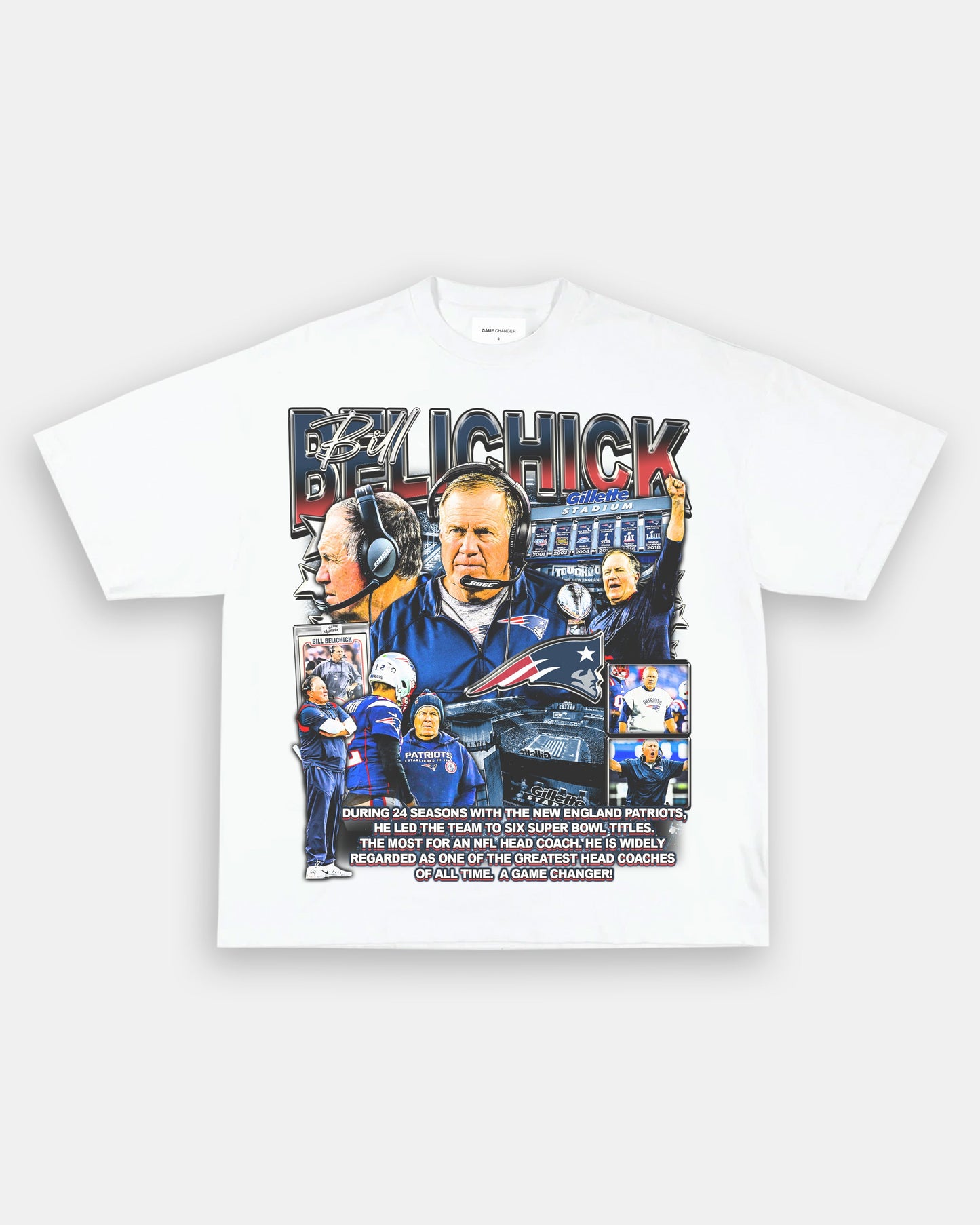 Unisex-Adult Ultra Cotton Washed T-Shirt Graphic BILL BELICHICK TEE