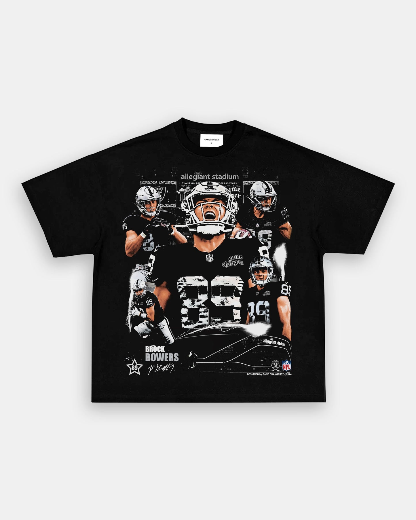 Unisex-Adult Ultra Cotton Washed T-Shirt Graphic BROCK BOWERS - RAIDERS TEE