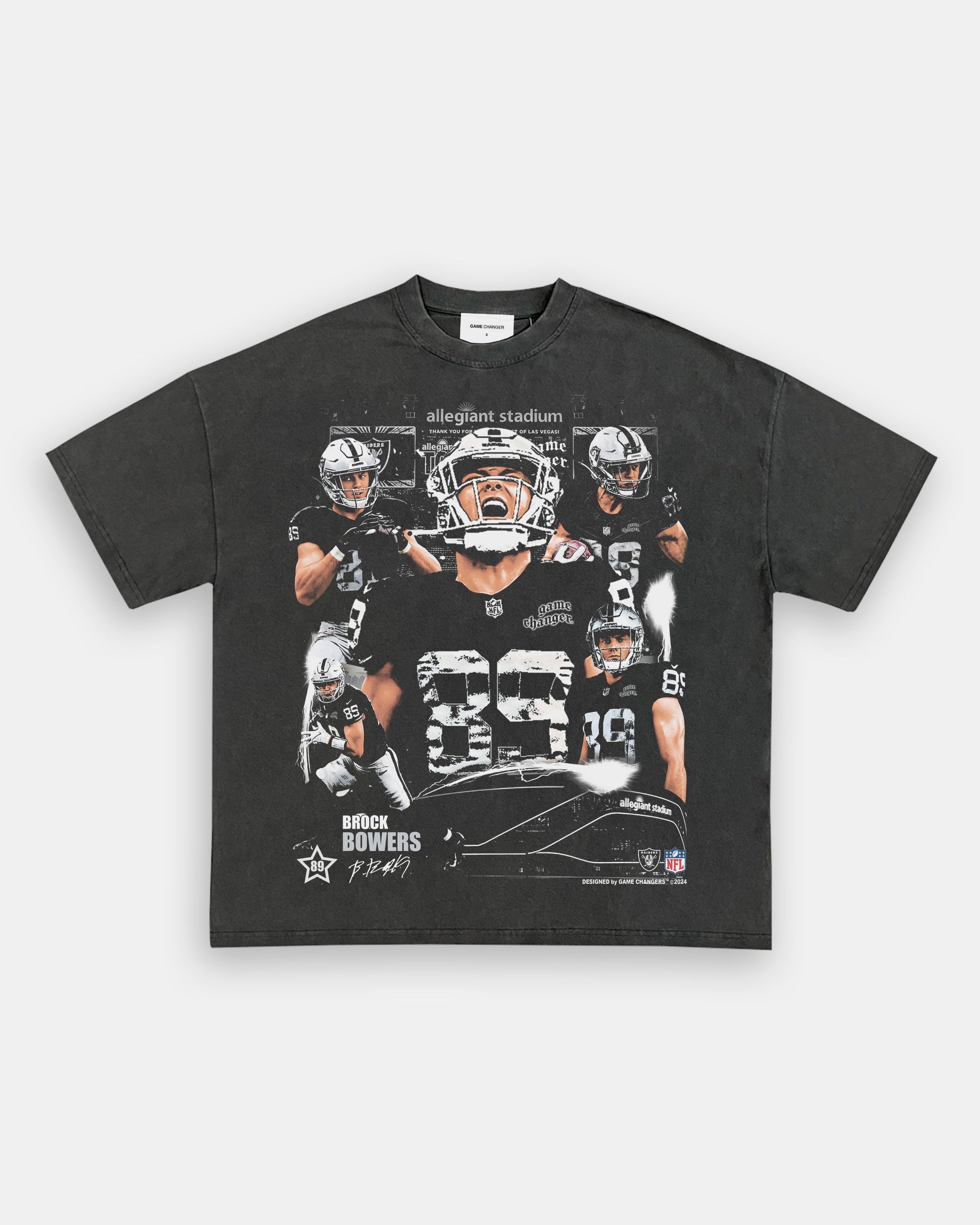 Unisex-Adult Ultra Cotton Washed T-Shirt Graphic BROCK BOWERS - RAIDERS TEE