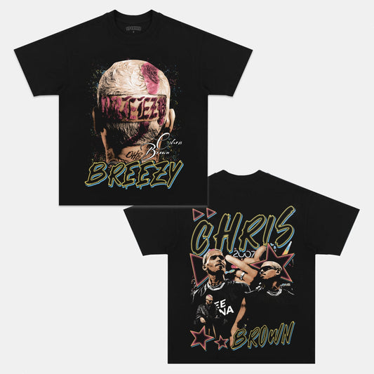 Unisex-Adult Ultra Cotton Washed T-Shirt Graphic  BREEZY CHRIS BROWN TEE