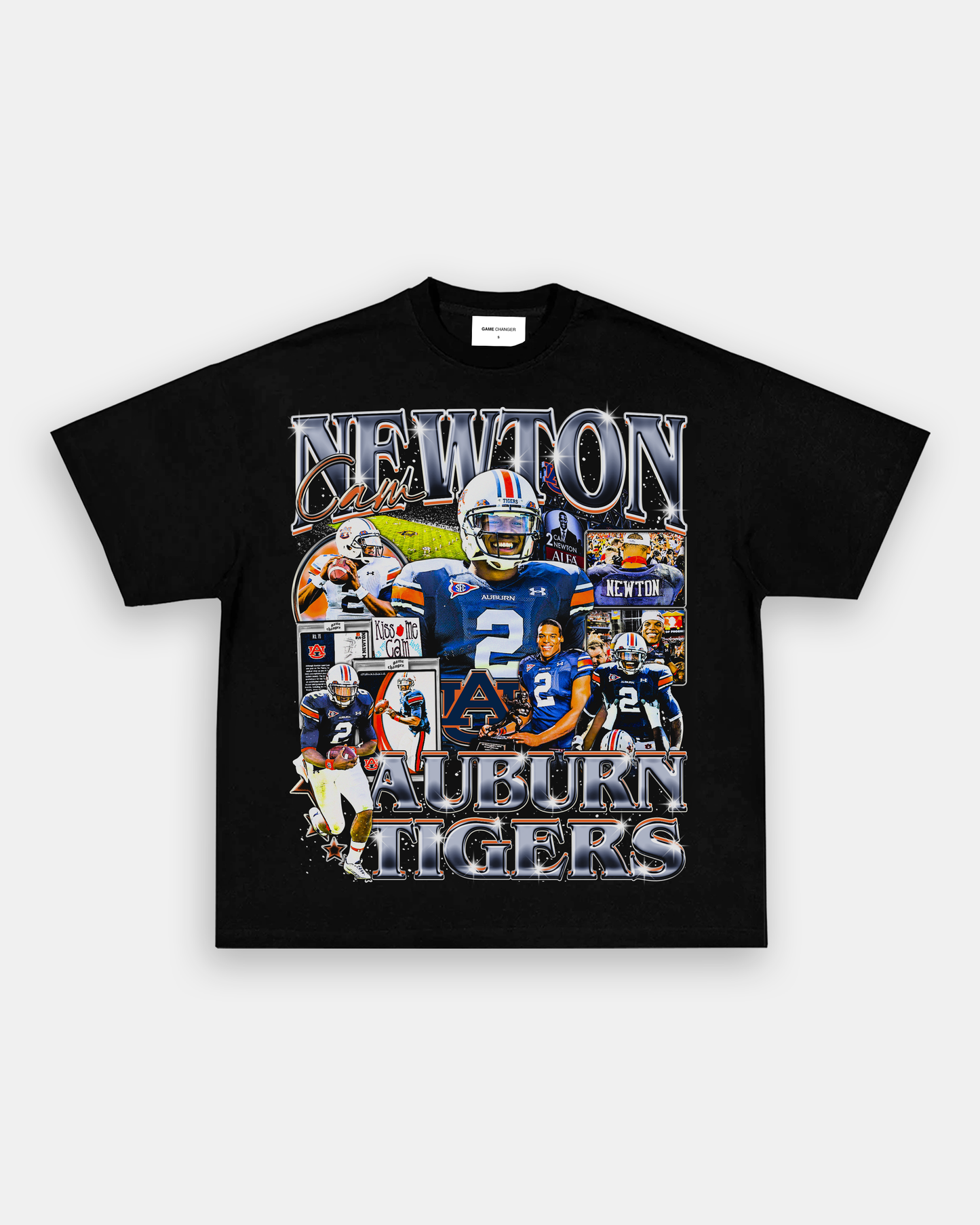 Unisex-Adult Ultra Cotton Washed T-Shirt Graphic CAM NEWTON - AUBURN TEE