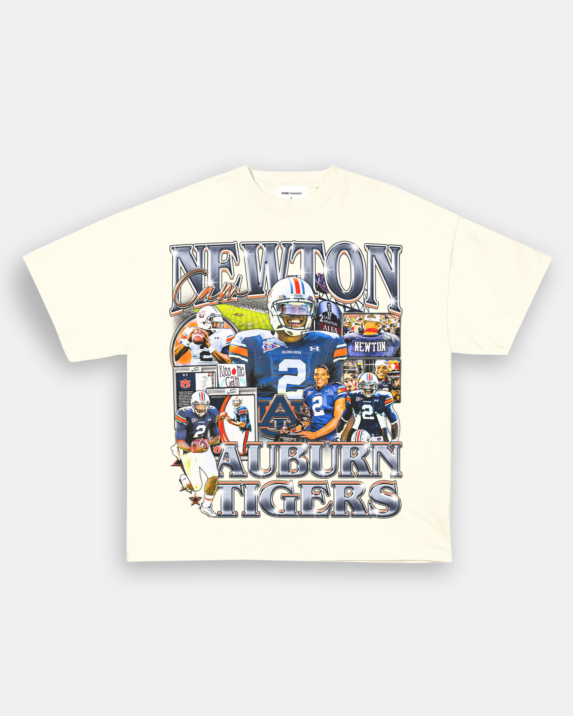 Unisex-Adult Ultra Cotton Washed T-Shirt Graphic CAM NEWTON - AUBURN TEE