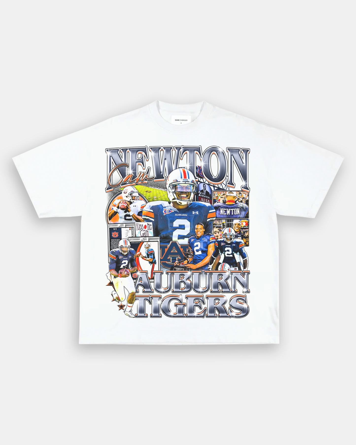 Unisex-Adult Ultra Cotton Washed T-Shirt Graphic CAM NEWTON - AUBURN TEE