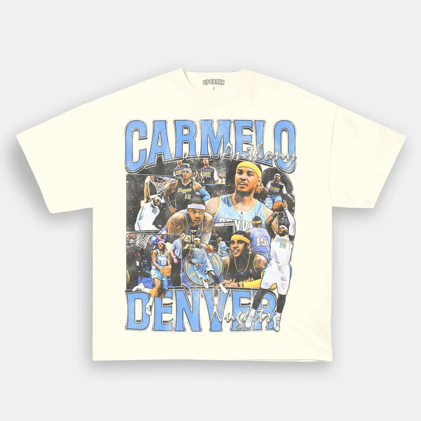 Unisex-Adult Ultra Cotton Washed T-Shirt Graphic CARMELO DENVER 2 TEE