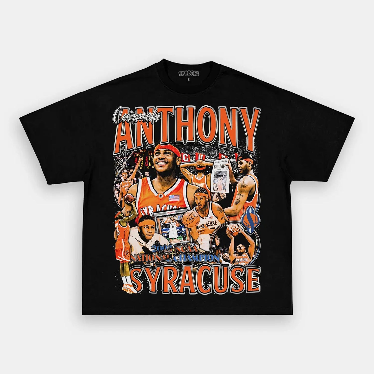 Unisex-Adult Ultra Cotton Washed T-Shirt Graphic CARMELO SYRACUSE TEE