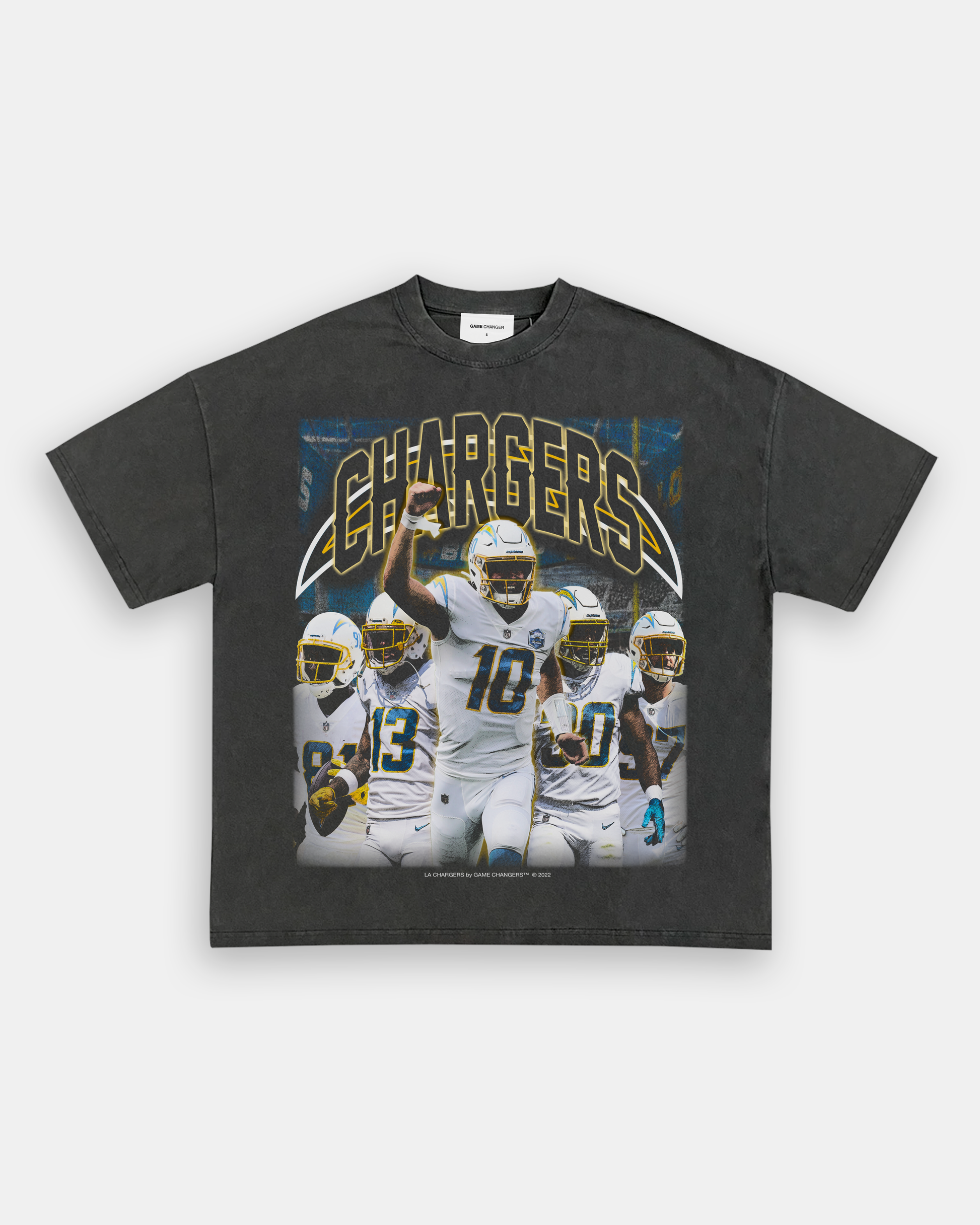 Unisex-Adult Ultra Cotton Washed T-Shirt Graphic LA CHARGERS TEE