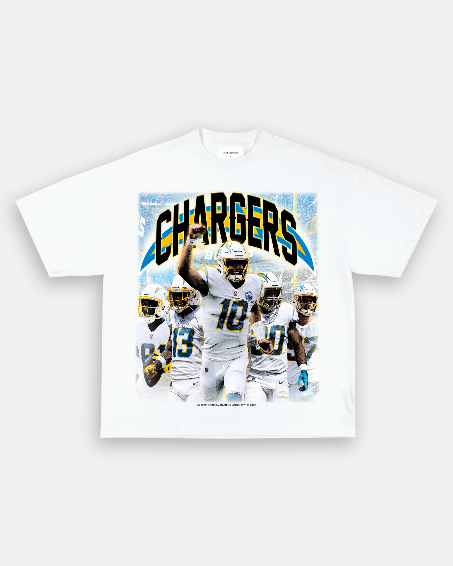 Unisex-Adult Ultra Cotton Washed T-Shirt Graphic LA CHARGERS TEE